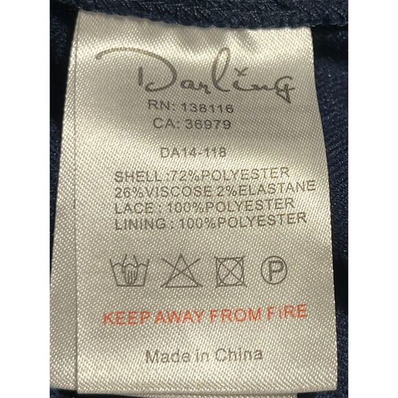 Darling Blue MOD Twee Hepburn Style Dress Lace Chic Small Fall Classy - Picture 7 of 7